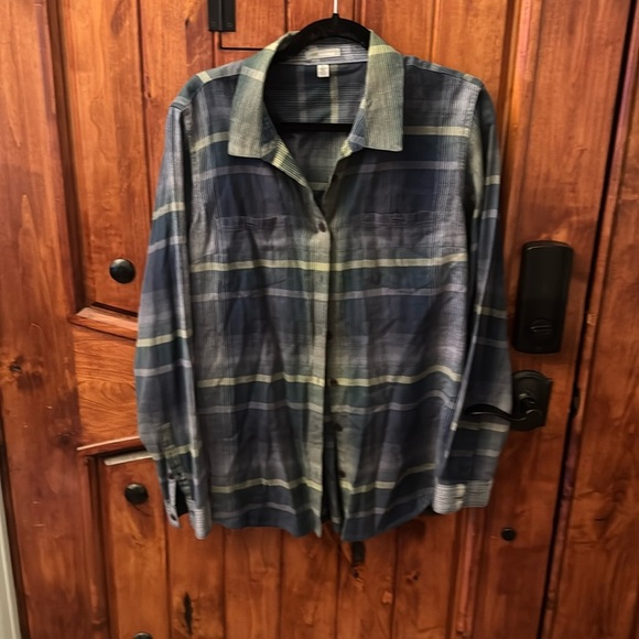 Horny Toad plaid soft women’s organic cotton shirt size large - Picture 1 of 5